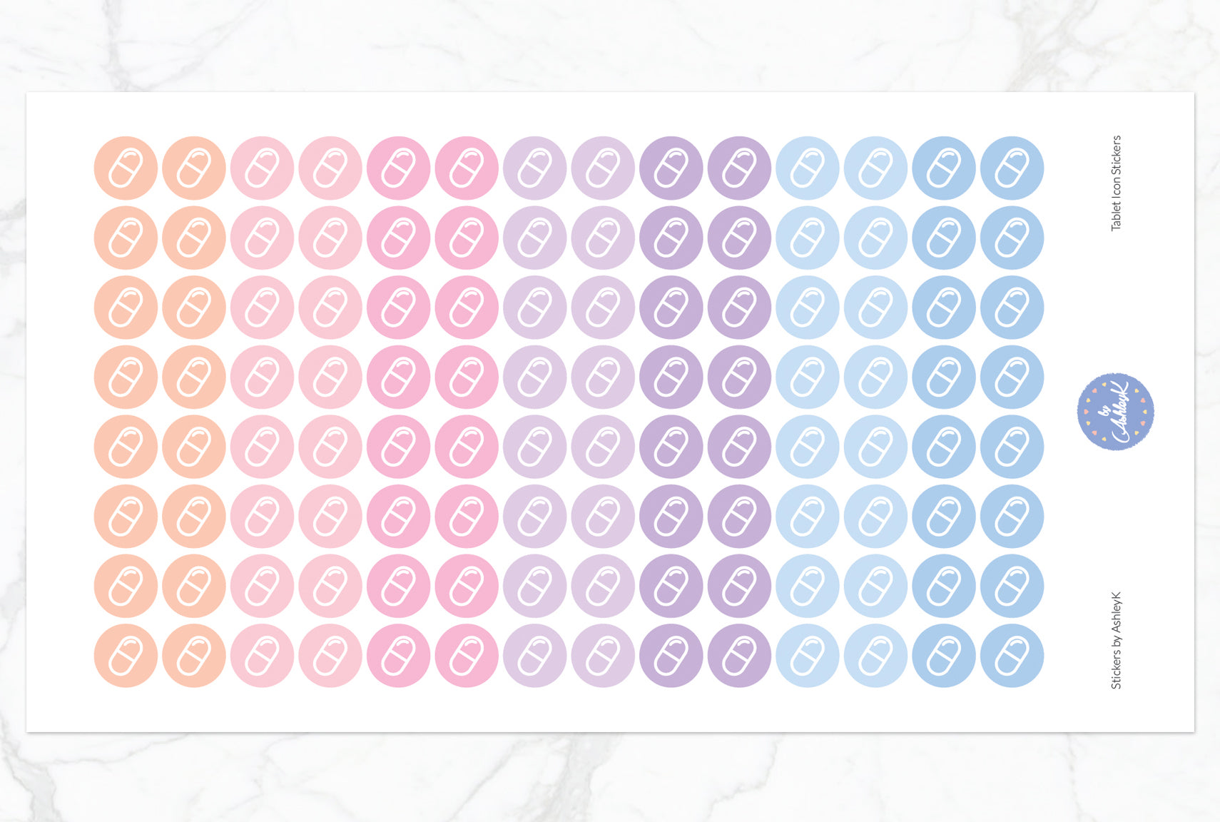 Tablet Icon Stickers - Pastel Sunset