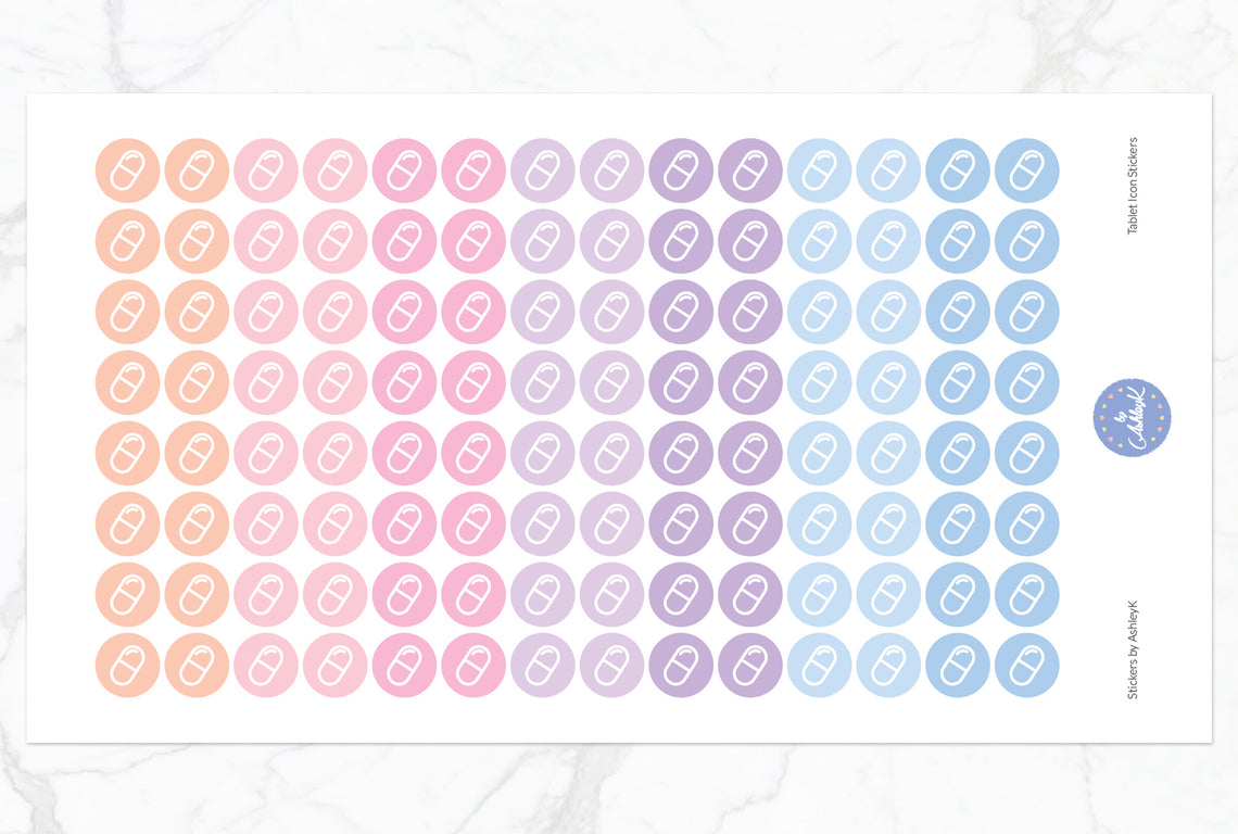 Tablet Icon Stickers - Pastel Sunset