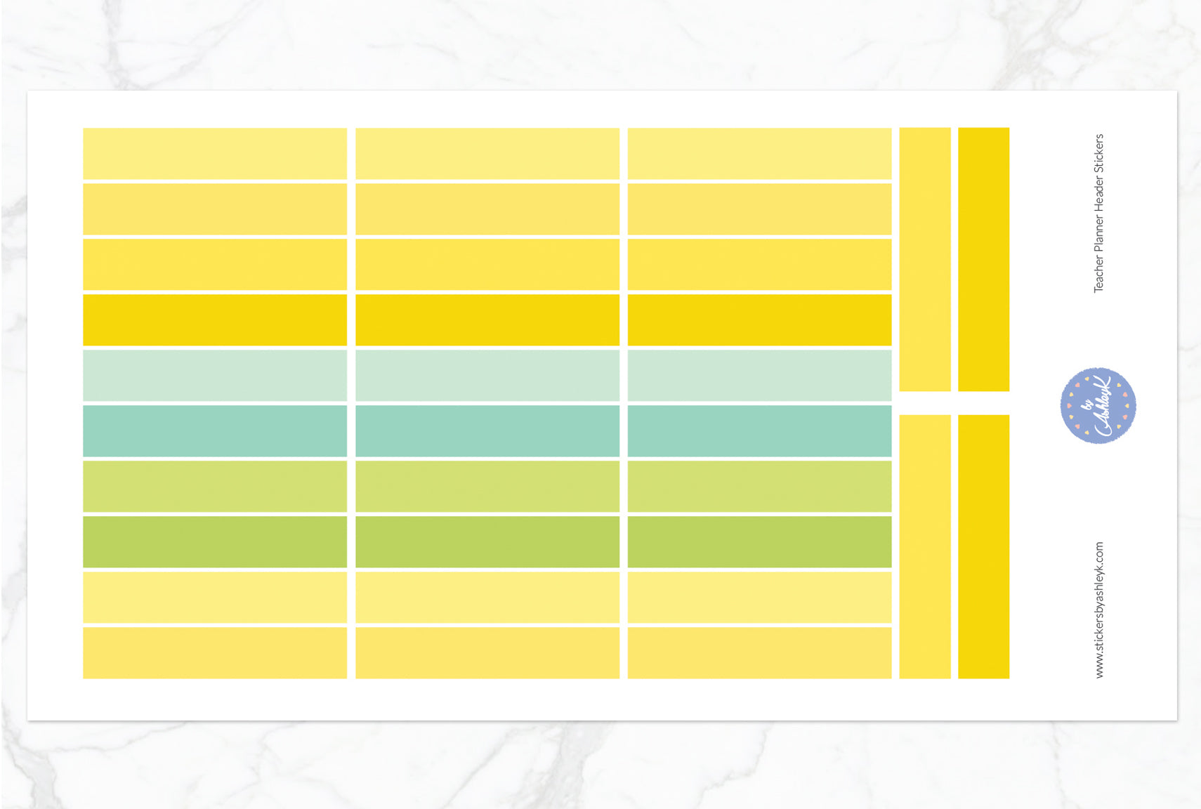 Teacher Planner Header Stickers - Lemon&Lime