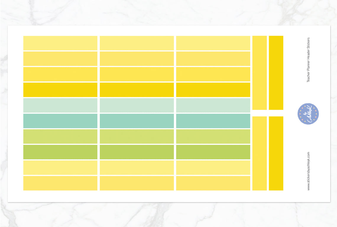 Teacher Planner Header Stickers - Lemon&Lime