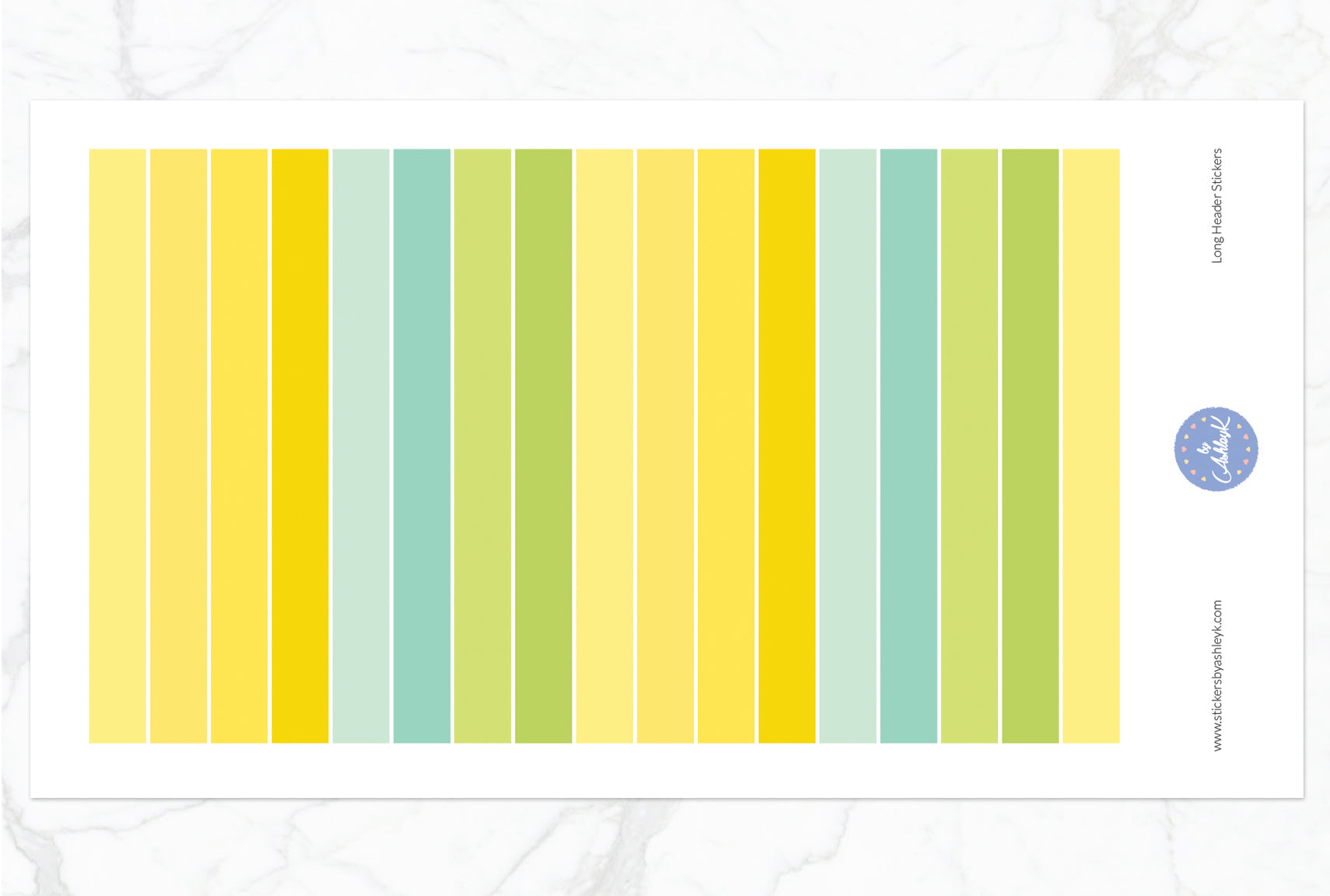 Teacher Planner Long Header Stickers - Lemon&Lime