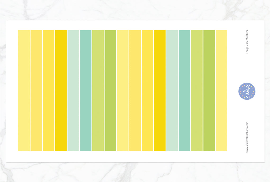 Teacher Planner Long Header Stickers - Lemon&Lime