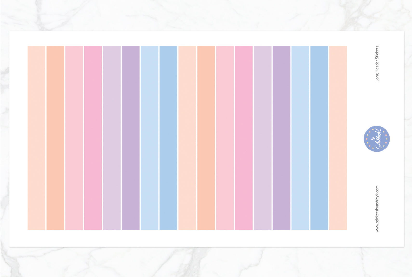 Teacher Planner Long Header Stickers - Pastel Sunset