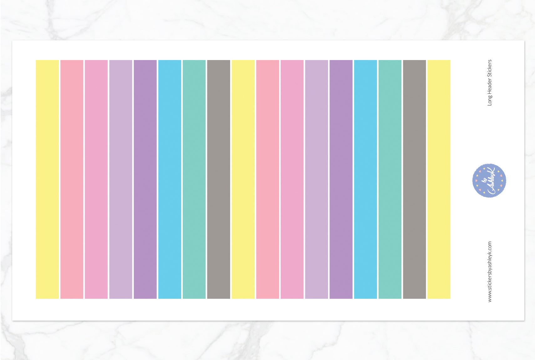 Teacher Planner Long Header Stickers - Pastel