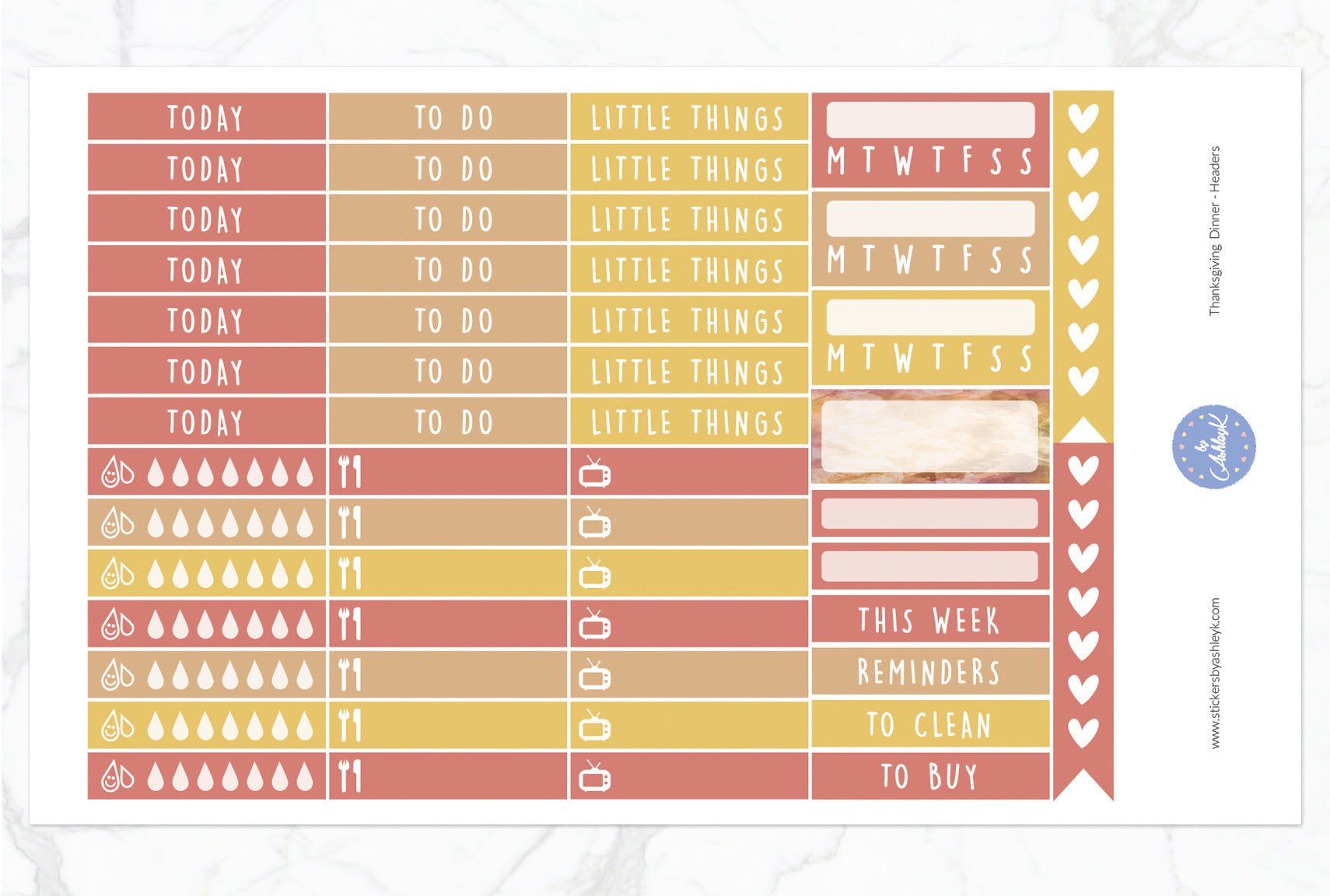 Thanksgiving Dinner Weekly Kit  - Functional Sheet