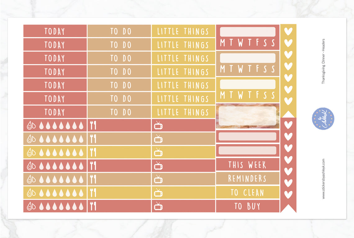 Thanksgiving Dinner Weekly Kit  - Functional Sheet