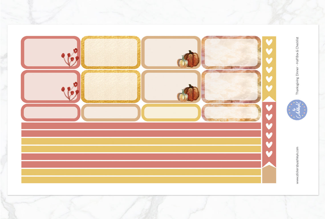 Thanksgiving Dinner Weekly Kit  - Half Box Sheet