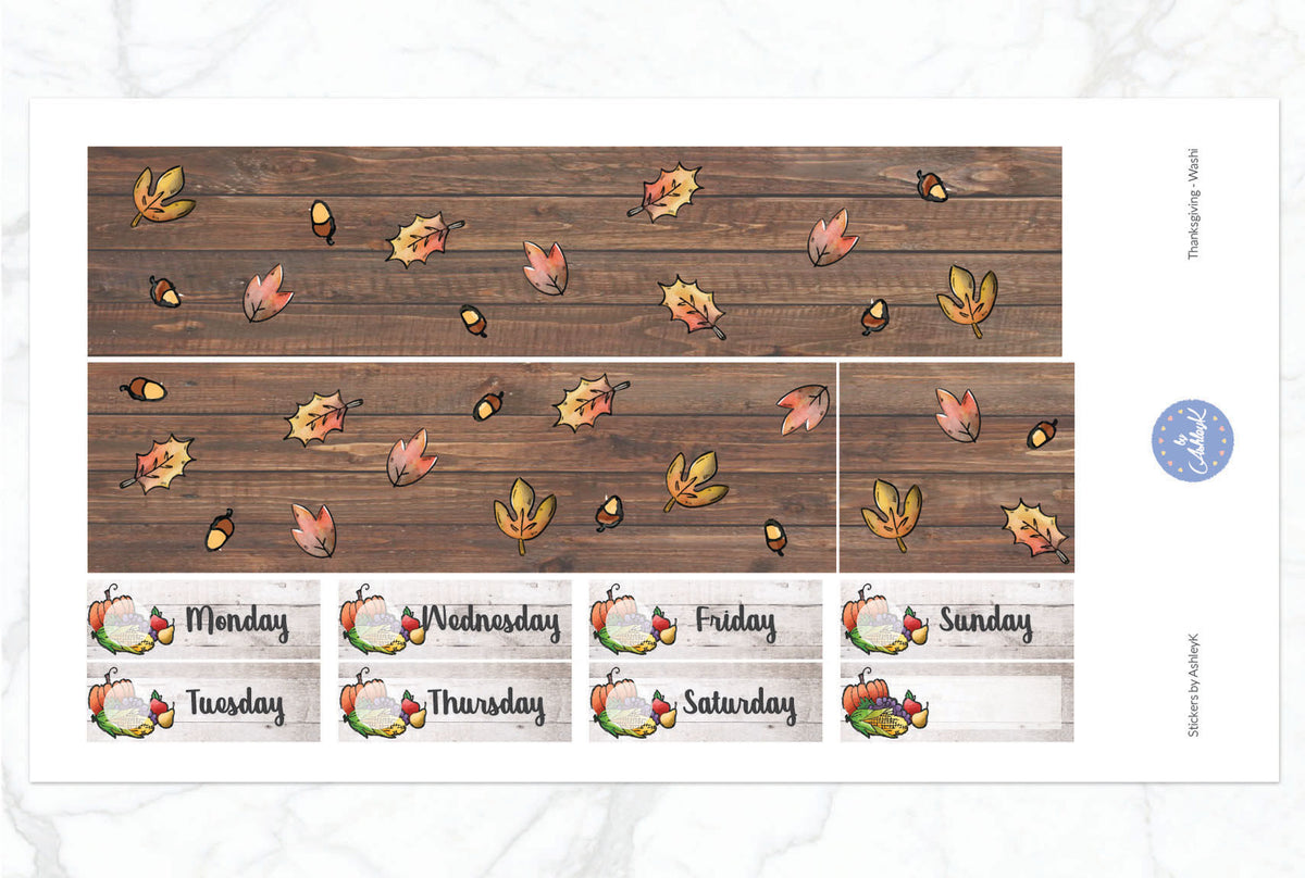 Thanksgiving Weekly Kit - Erin Condren Planner Stickers – Stickers by ...