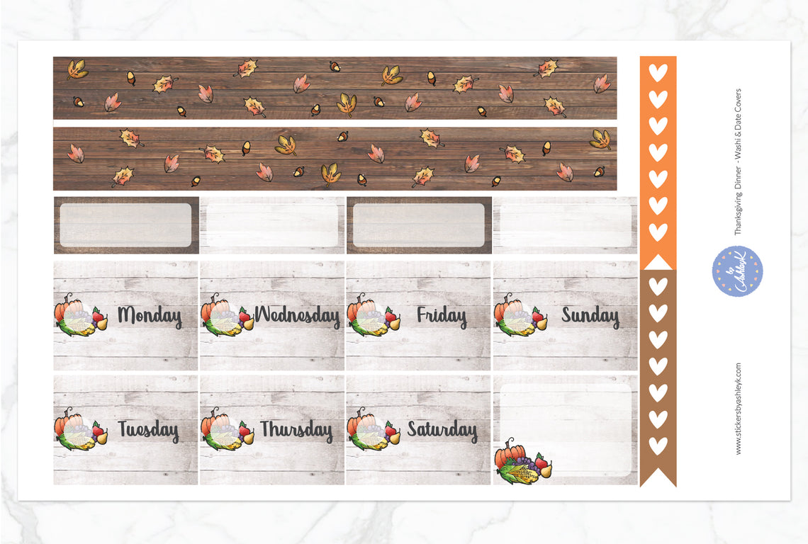 Thanksgiving Weekly Kit  - Washi Sheet