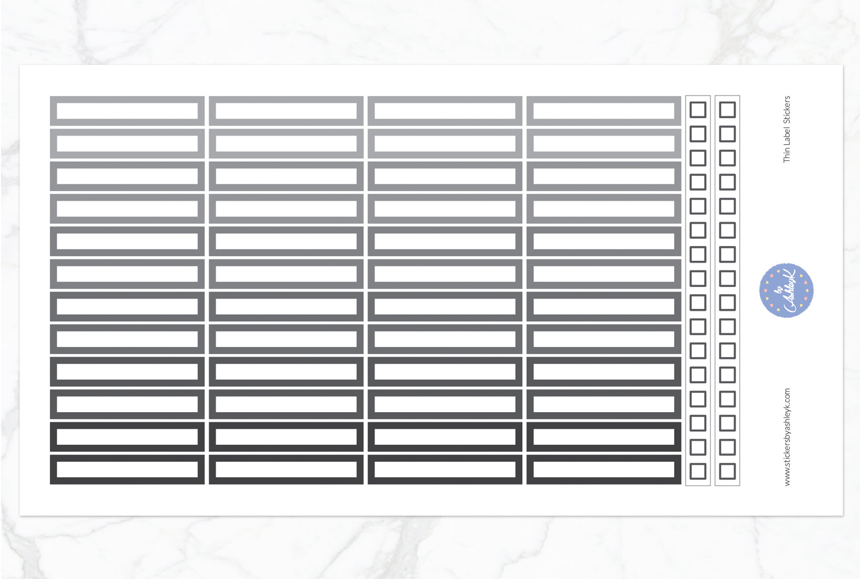 Thin Label Stickers - Monochrome
