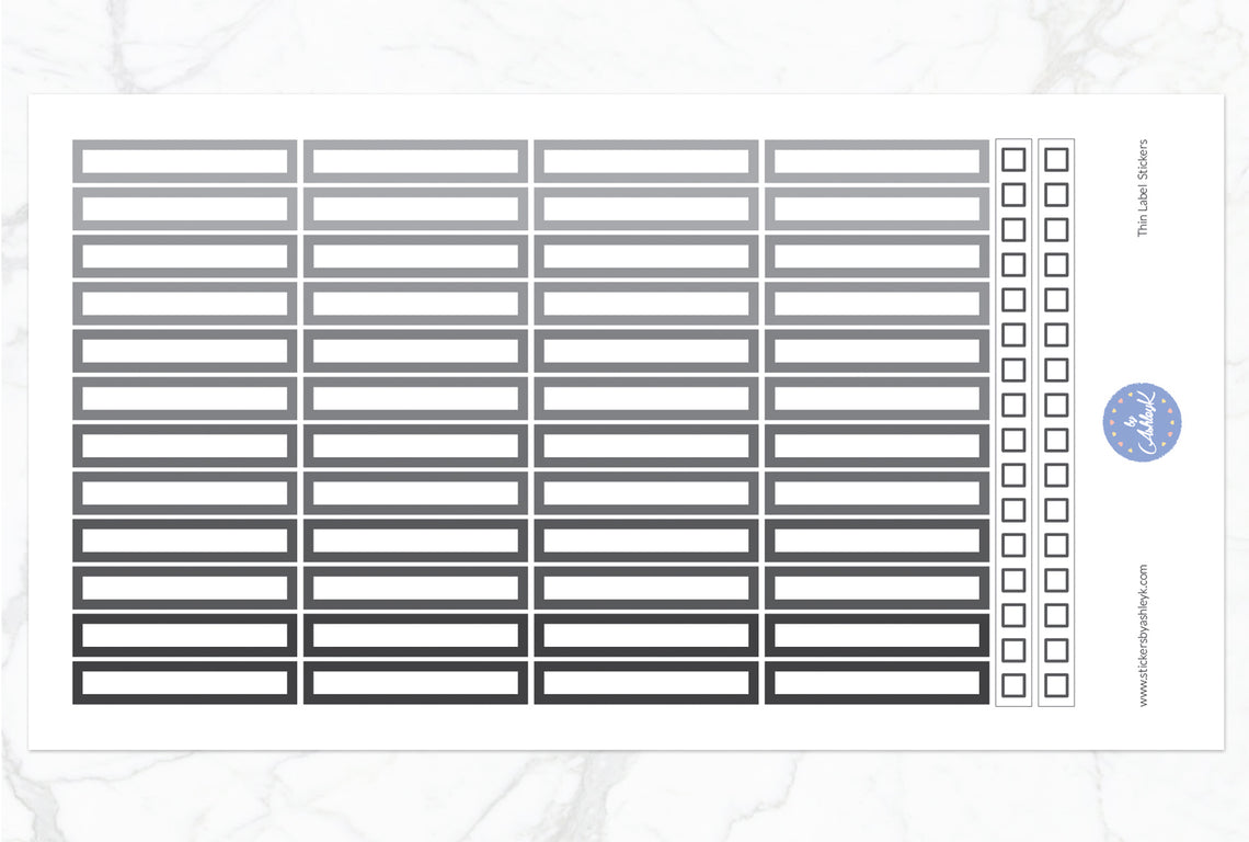 Thin Label Stickers - Monochrome