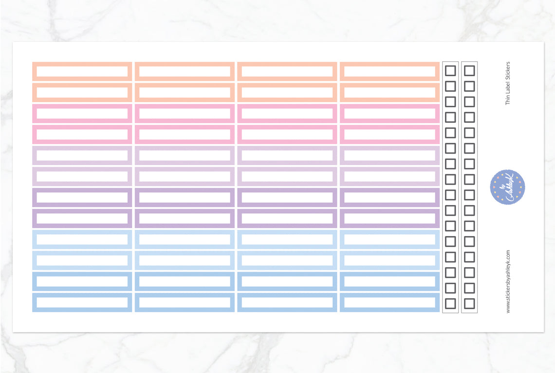 Thin Label Stickers - Pastel Sunset