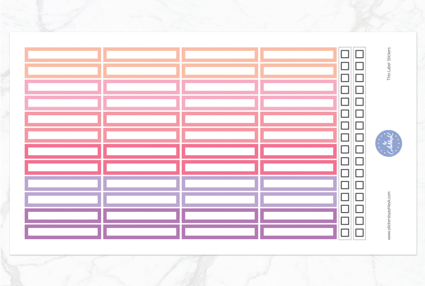 Thin Label Stickers - Raspberry