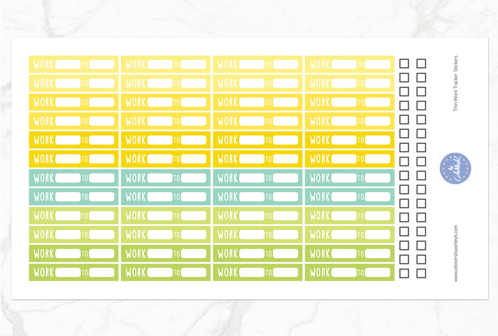 Thin Work Tracker Stickers - Lemon&Lime
