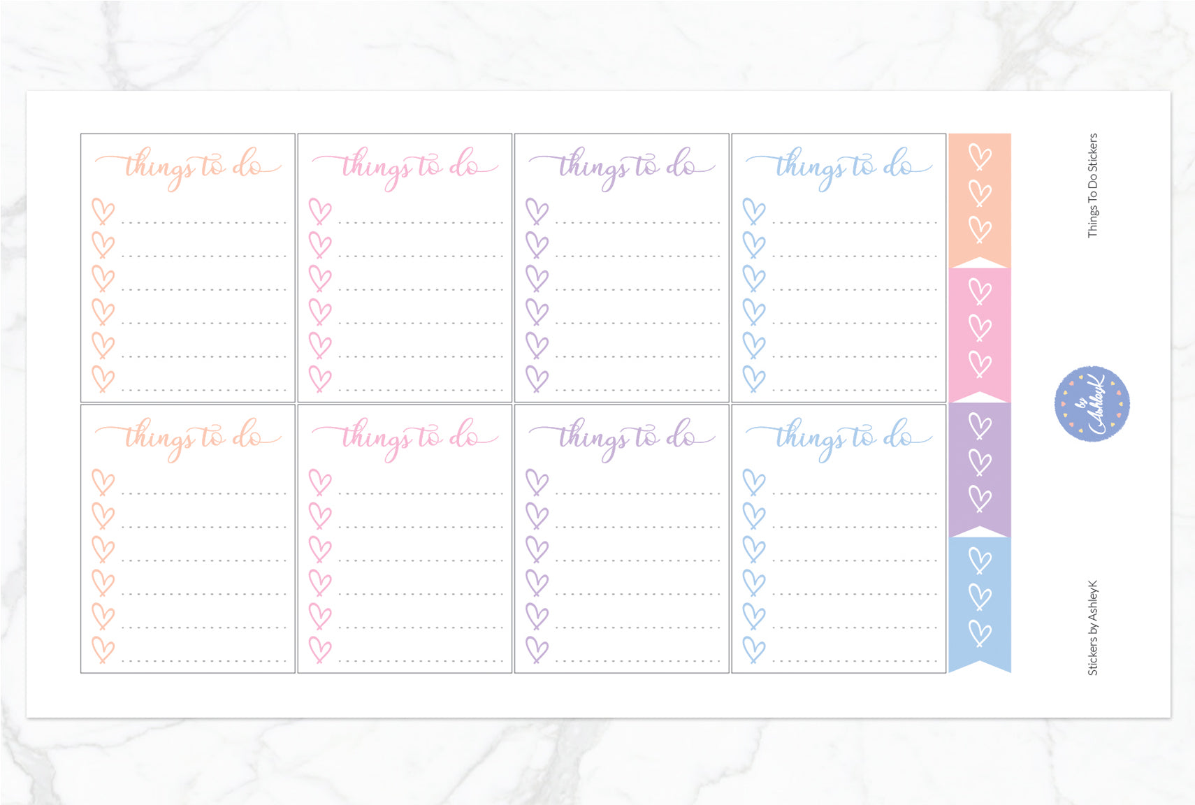 Things To Do  Stickers - Pastel Sunset