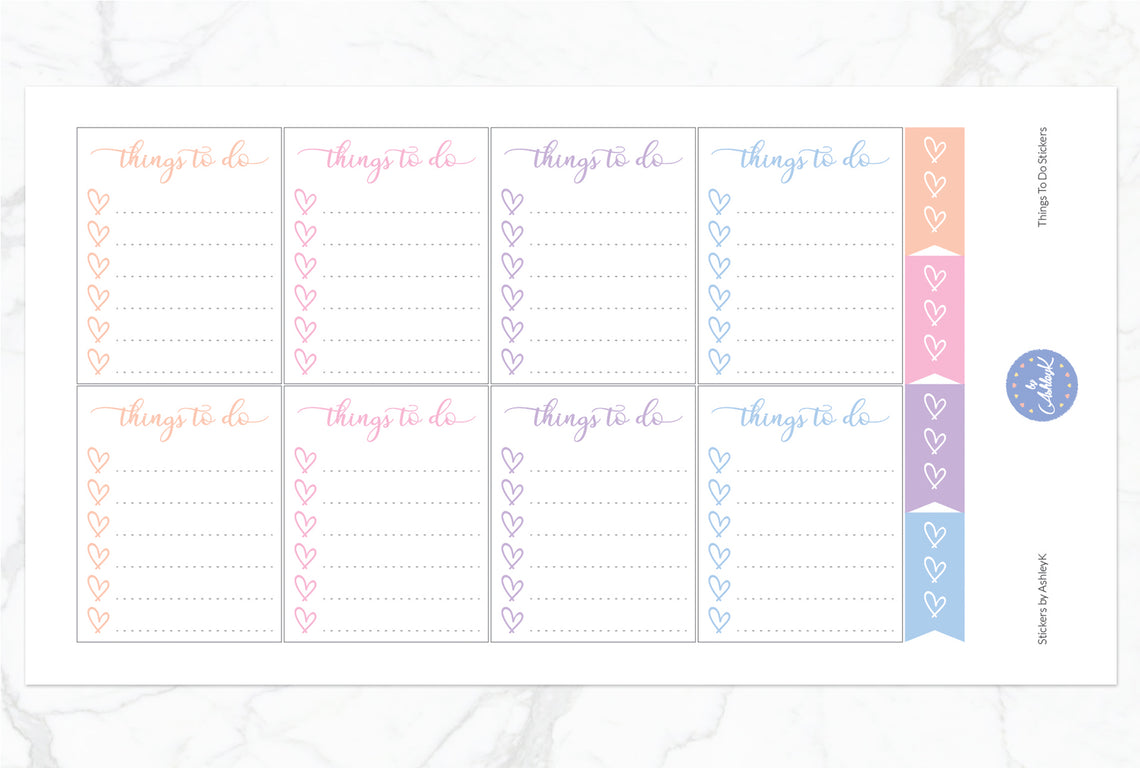 Things To Do  Stickers - Pastel Sunset