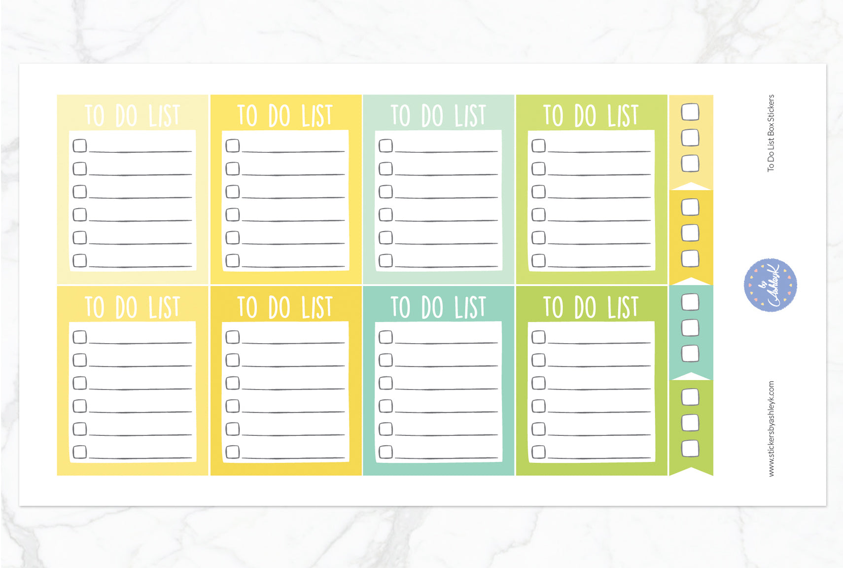 To Do List Box Stickers - Lemon&Lime