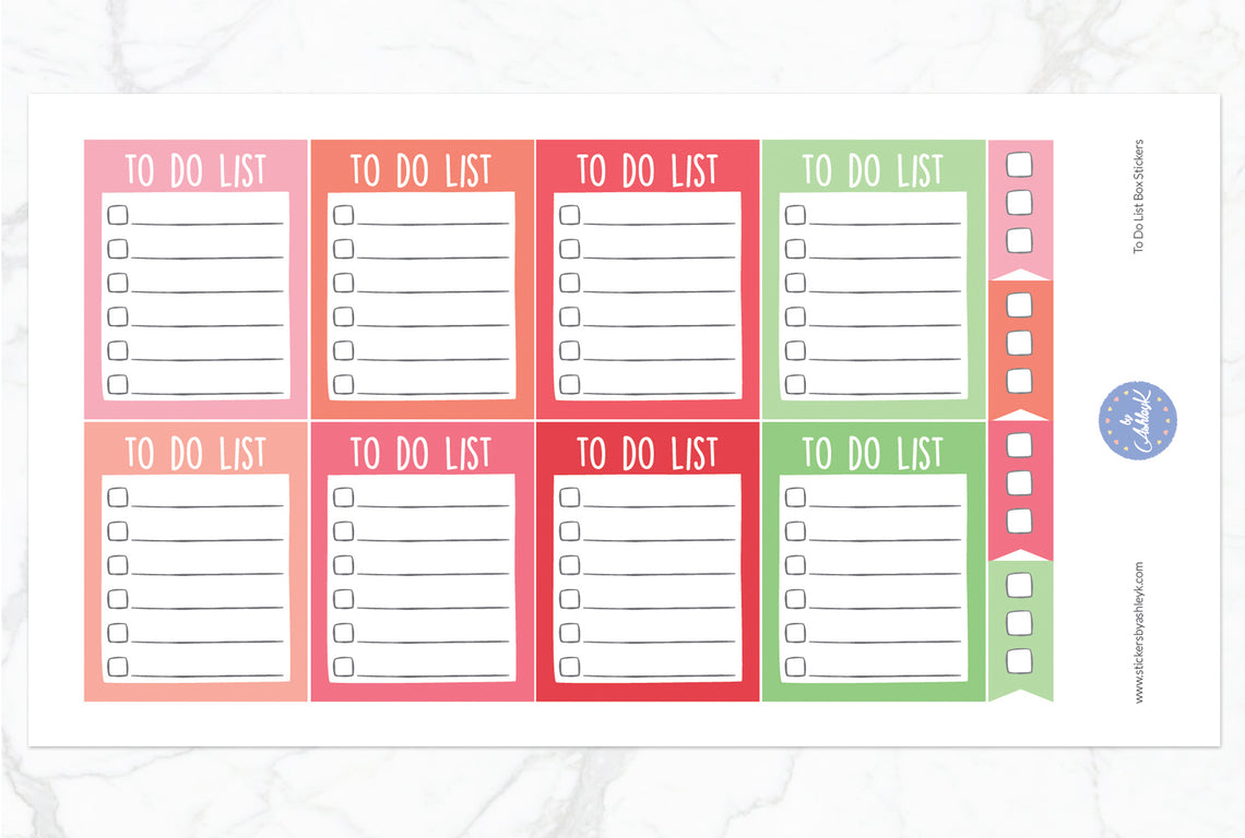 To Do List Box Stickers - Strawberry