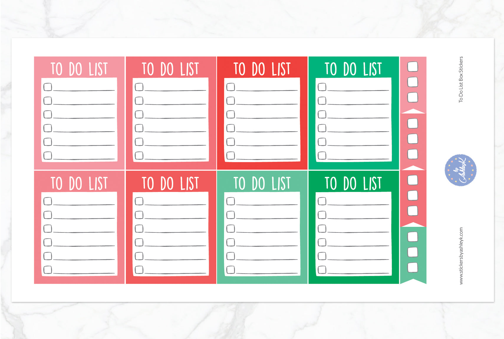 To Do List Box Stickers - Watermelon