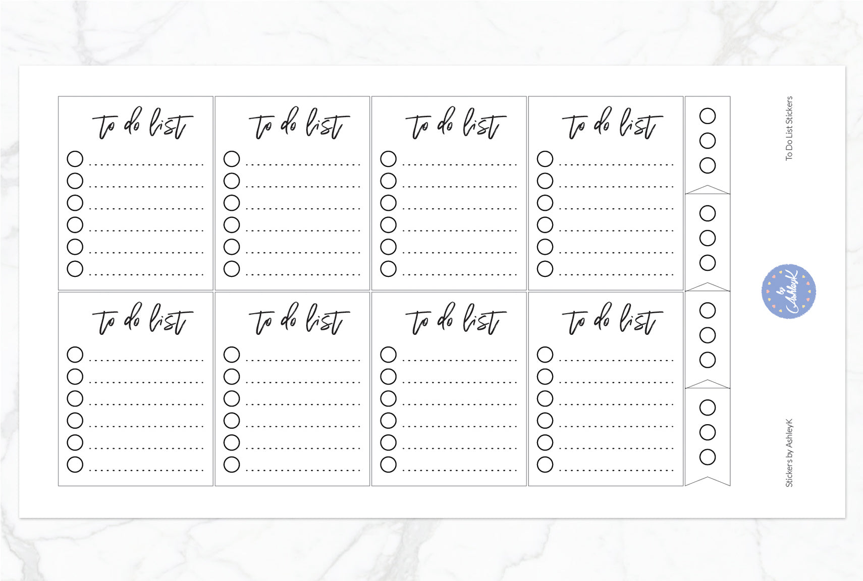 To Do List Stickers - Black