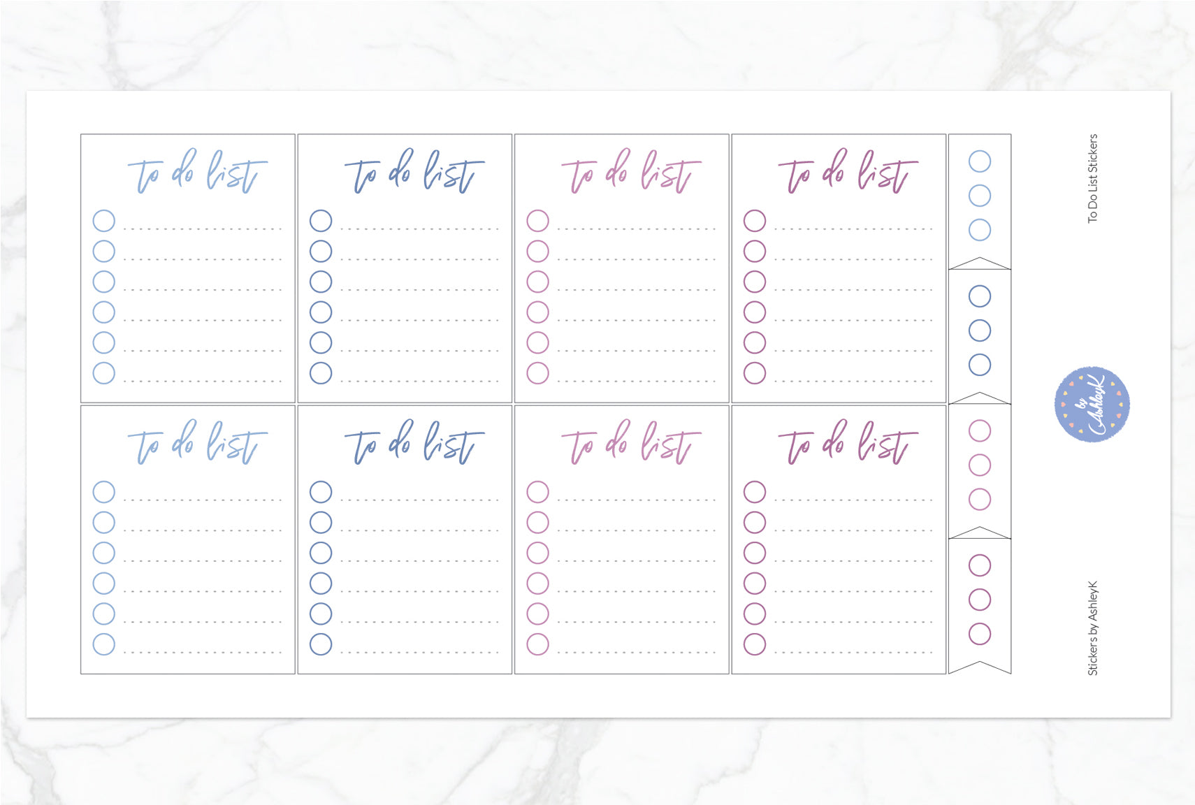 To Do List Stickers - Blueberry
