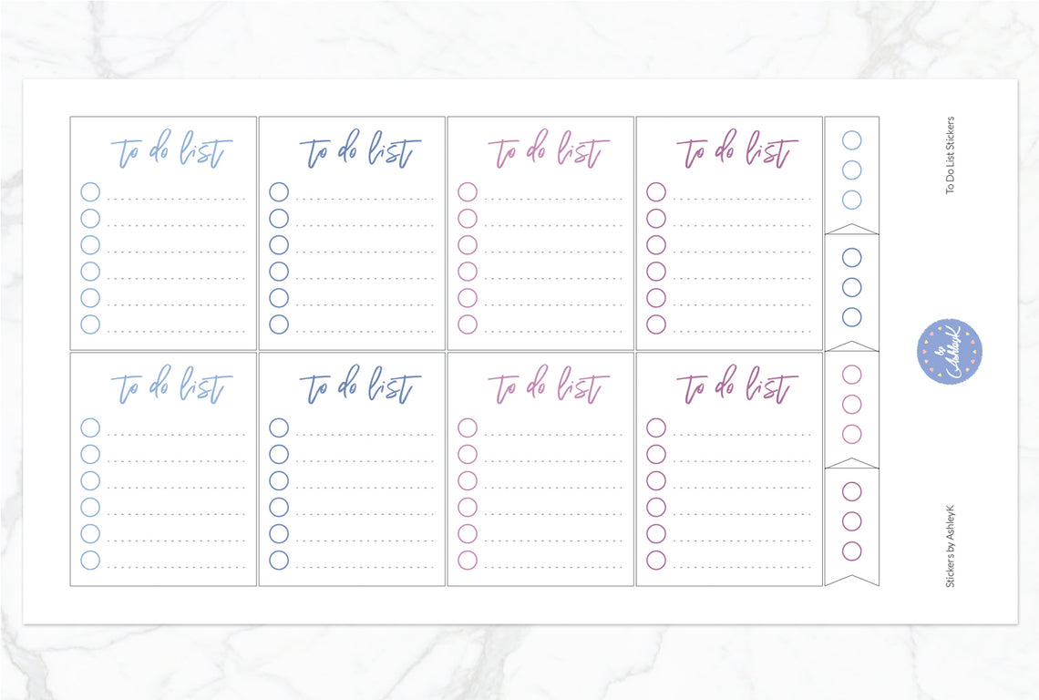 To Do List Stickers - Blueberry