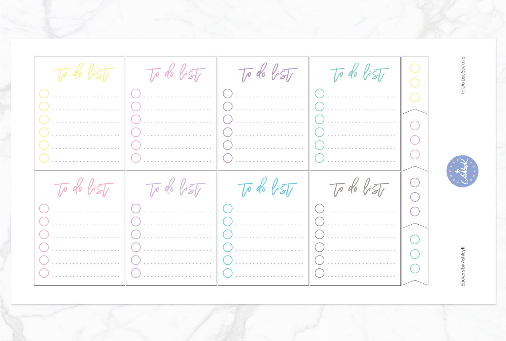 To Do List Stickers - Pastel