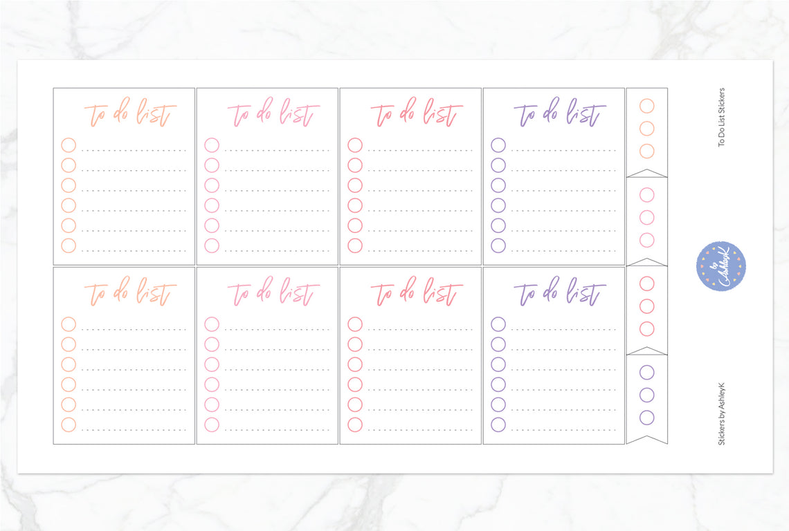 To Do List Stickers - Raspberry