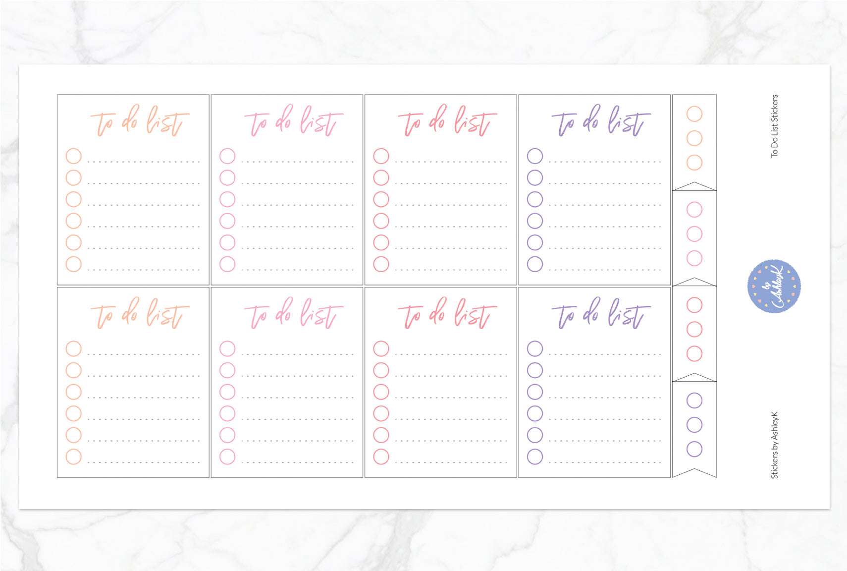 To Do List Stickers - Raspberry