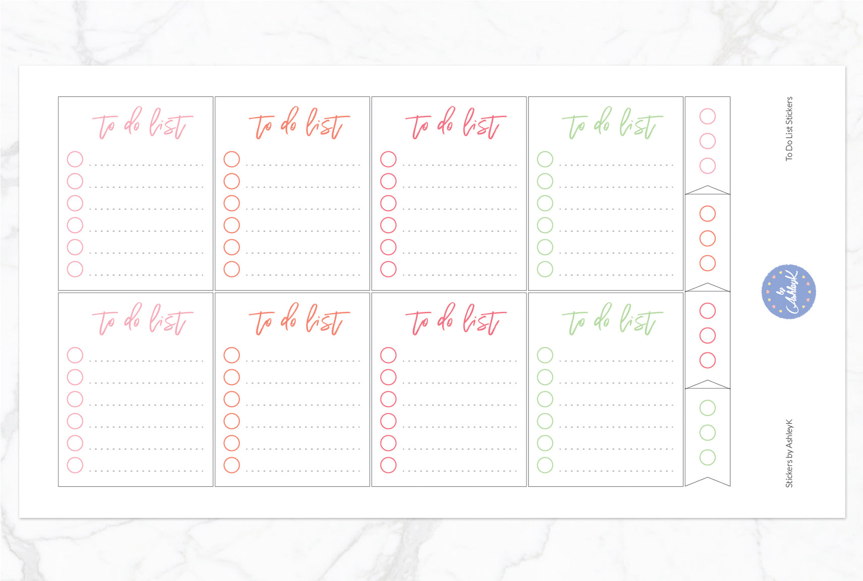 To Do List Stickers - Strawberry