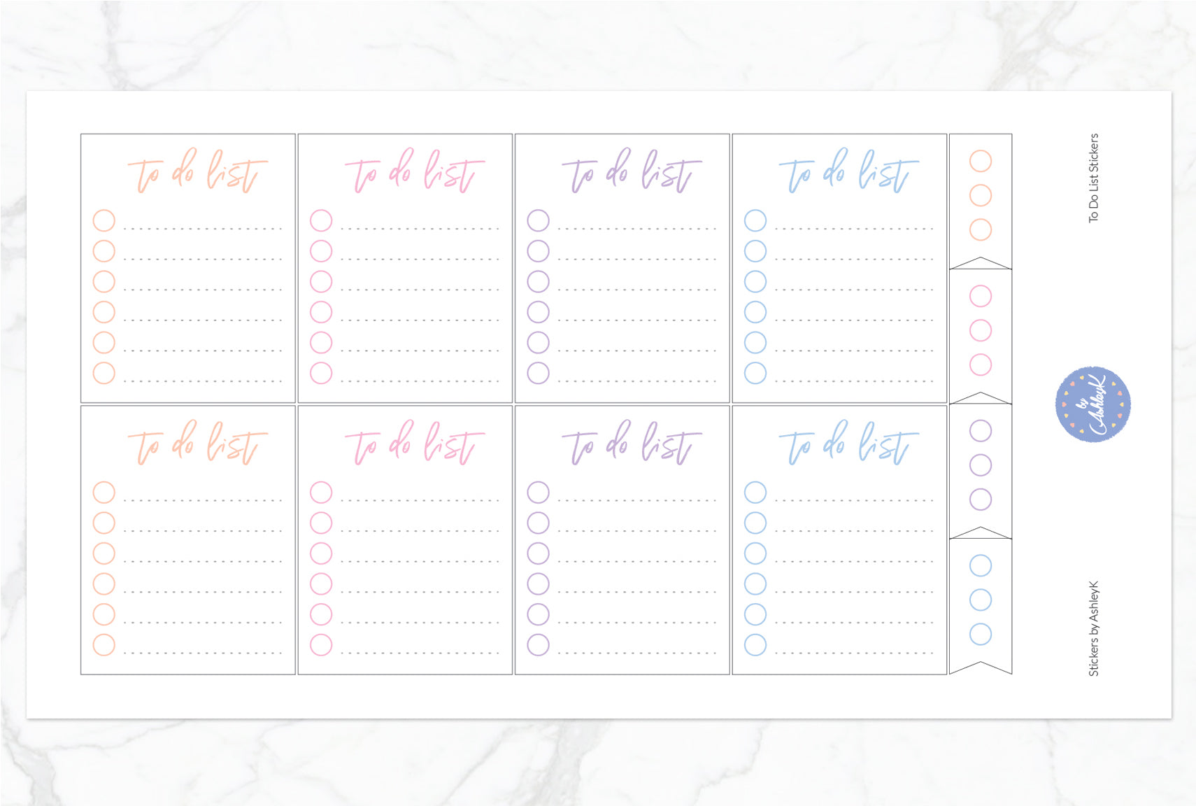 To Do List Stickers - Pastel Sunset