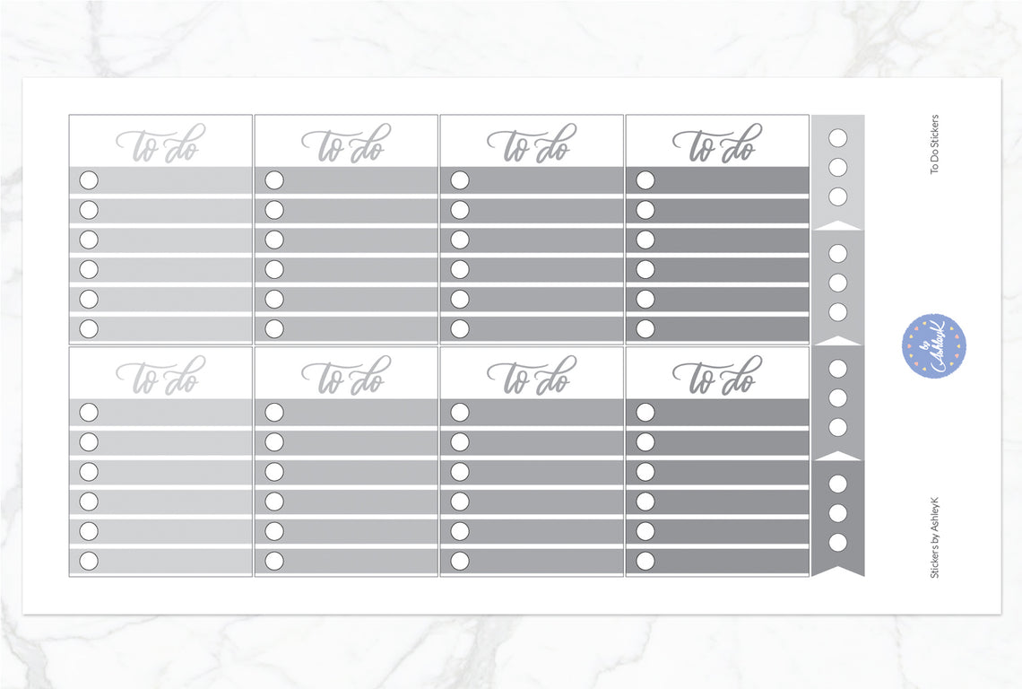 To Do  Stickers - Monochrome