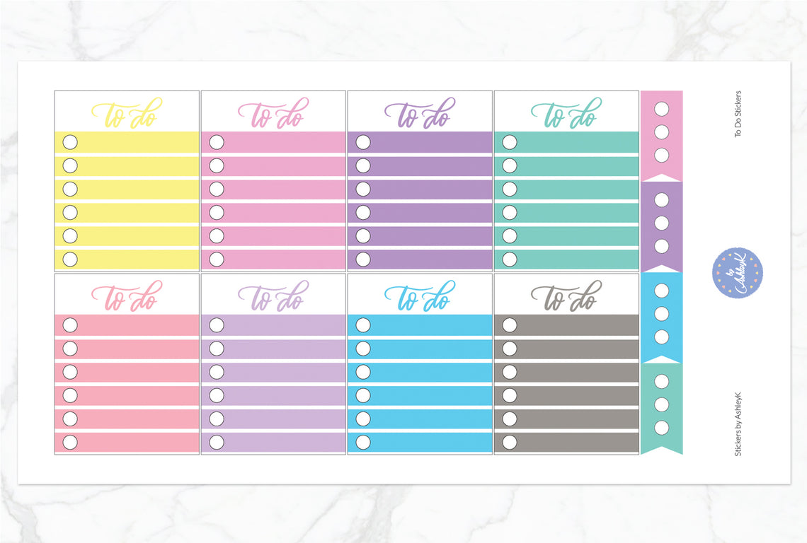 To Do  Stickers - Pastel