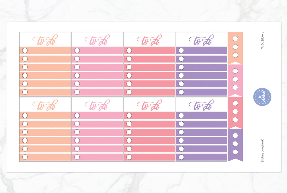 To Do  Stickers - Raspberry