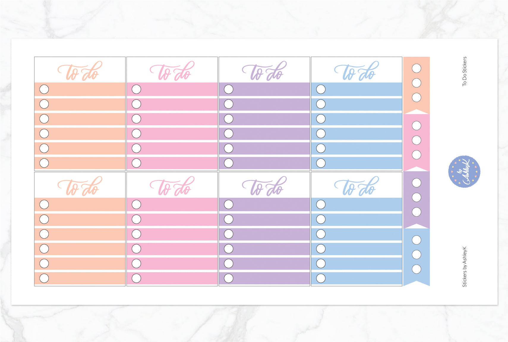To Do  Stickers - Pastel Sunset