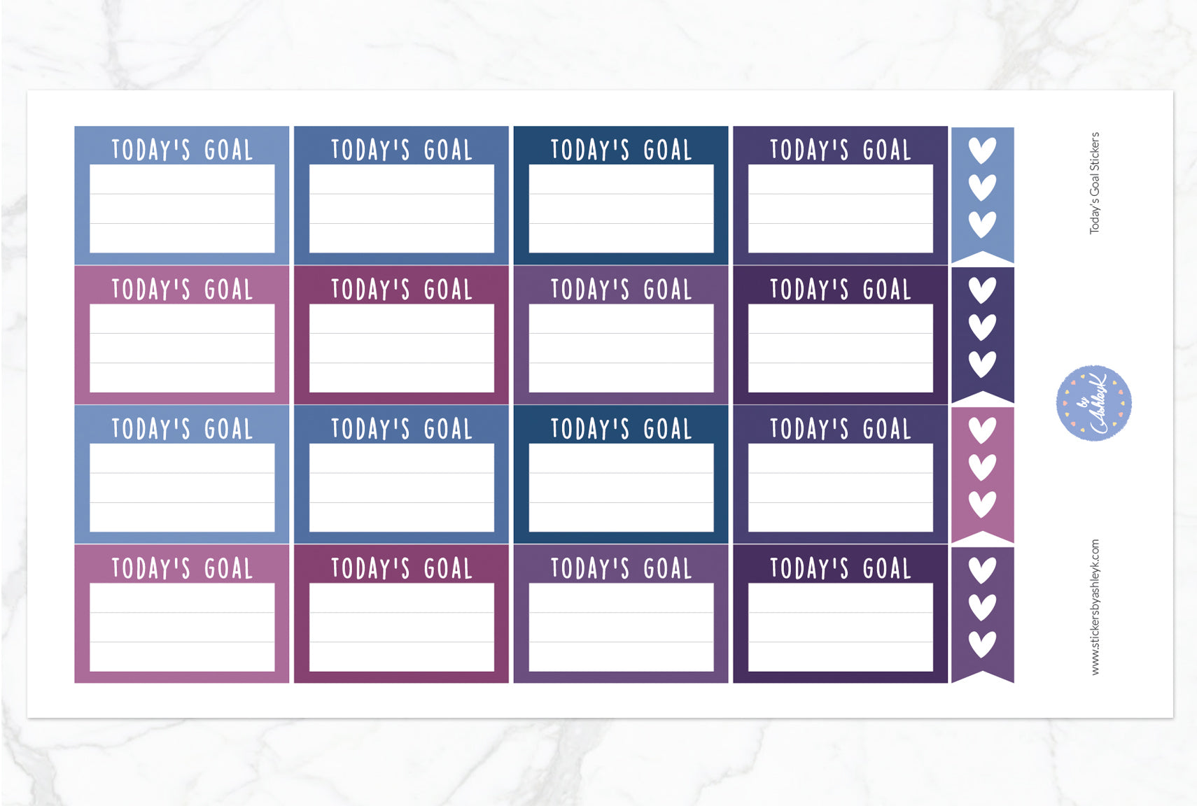 Today's Goal Stickers - Blueberry