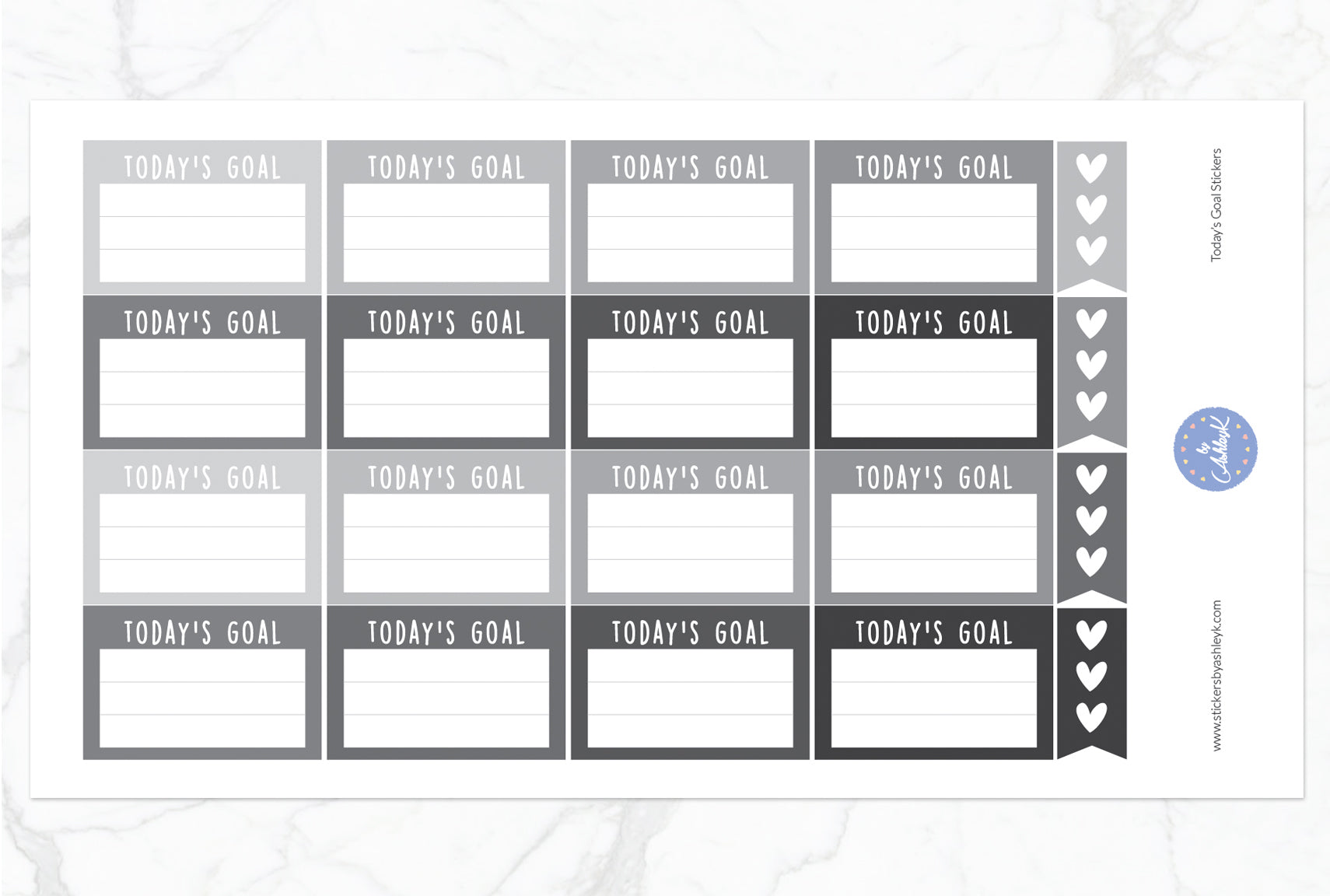 Today's Goal Stickers - Monochrome