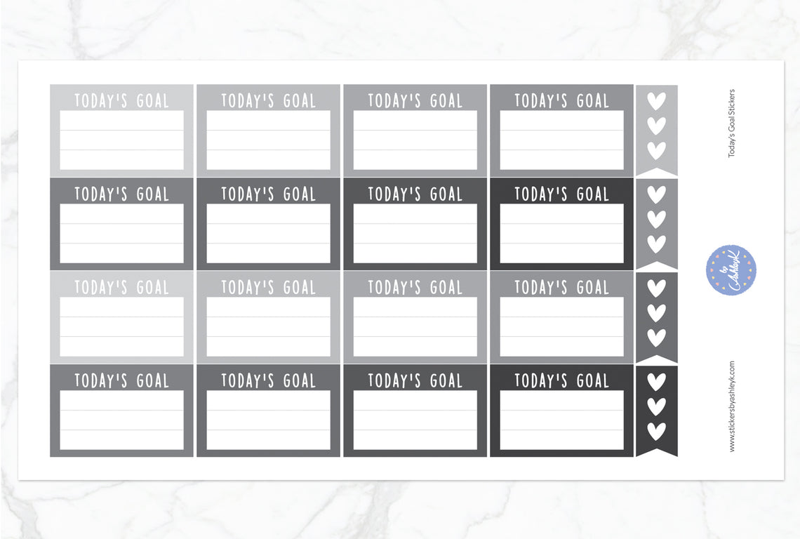 Today's Goal Stickers - Monochrome