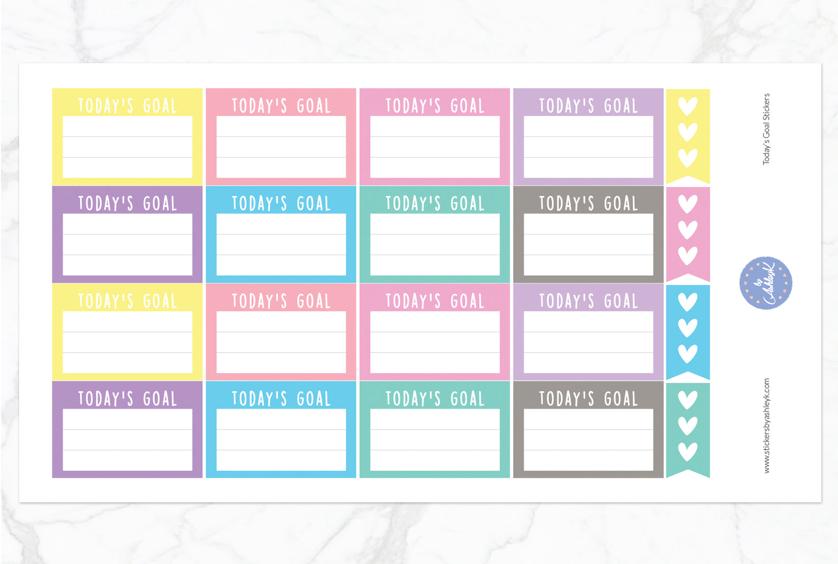 Today's Goal Stickers - Pastel
