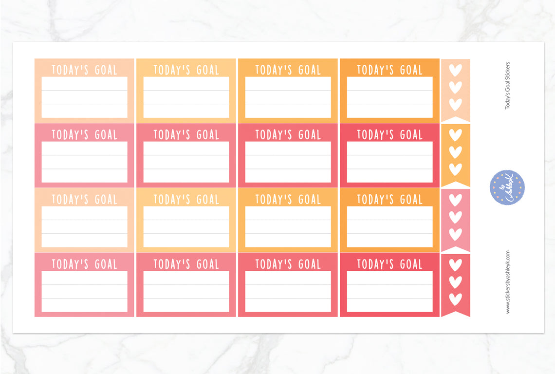 Today's Goal Stickers - Peach