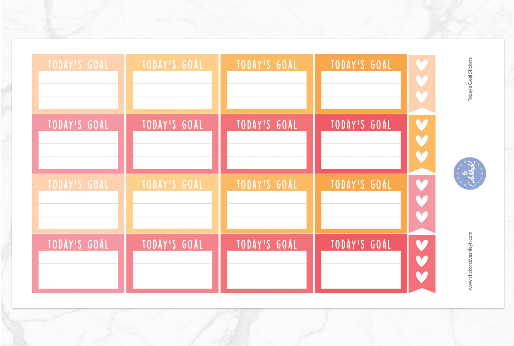 Today's Goal Stickers - Peach