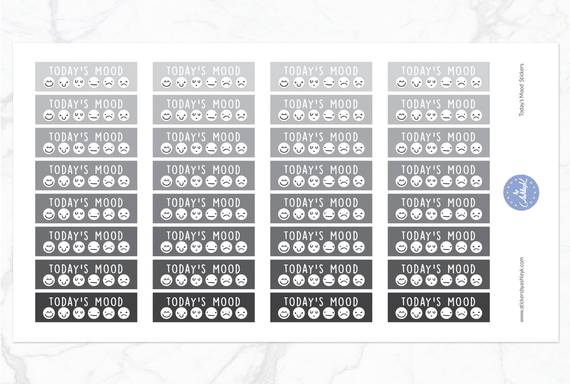 Today's Mood Stickers - Monochrome