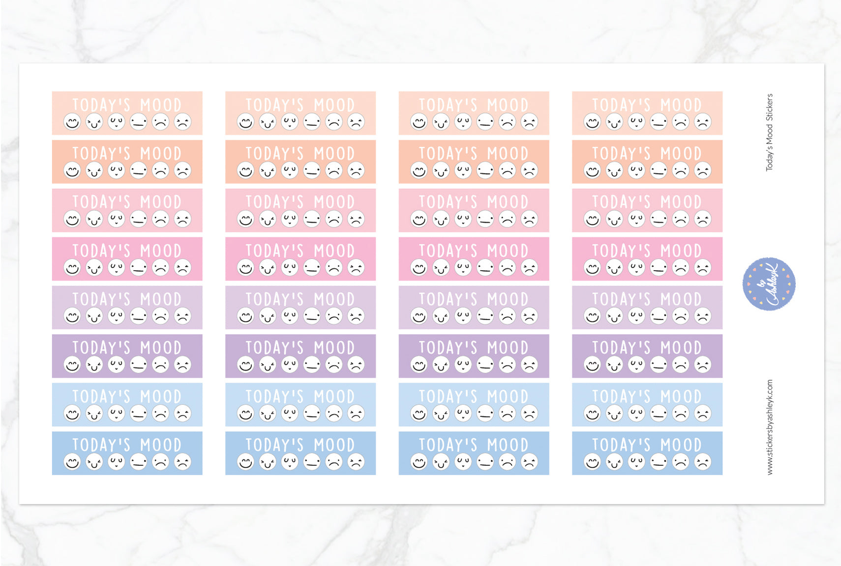 Today's Mood Stickers - Pastel Sunset