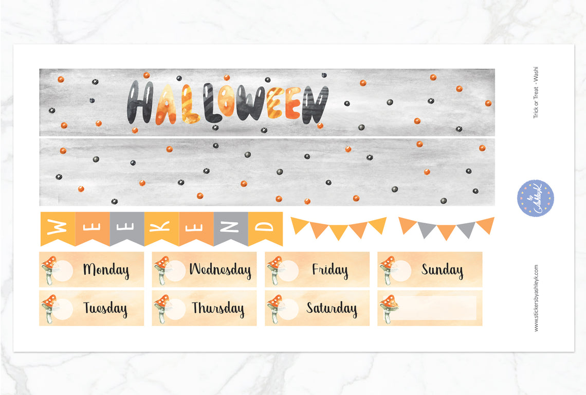 Trick or Treat Weekly Kit  - Washi Sheet