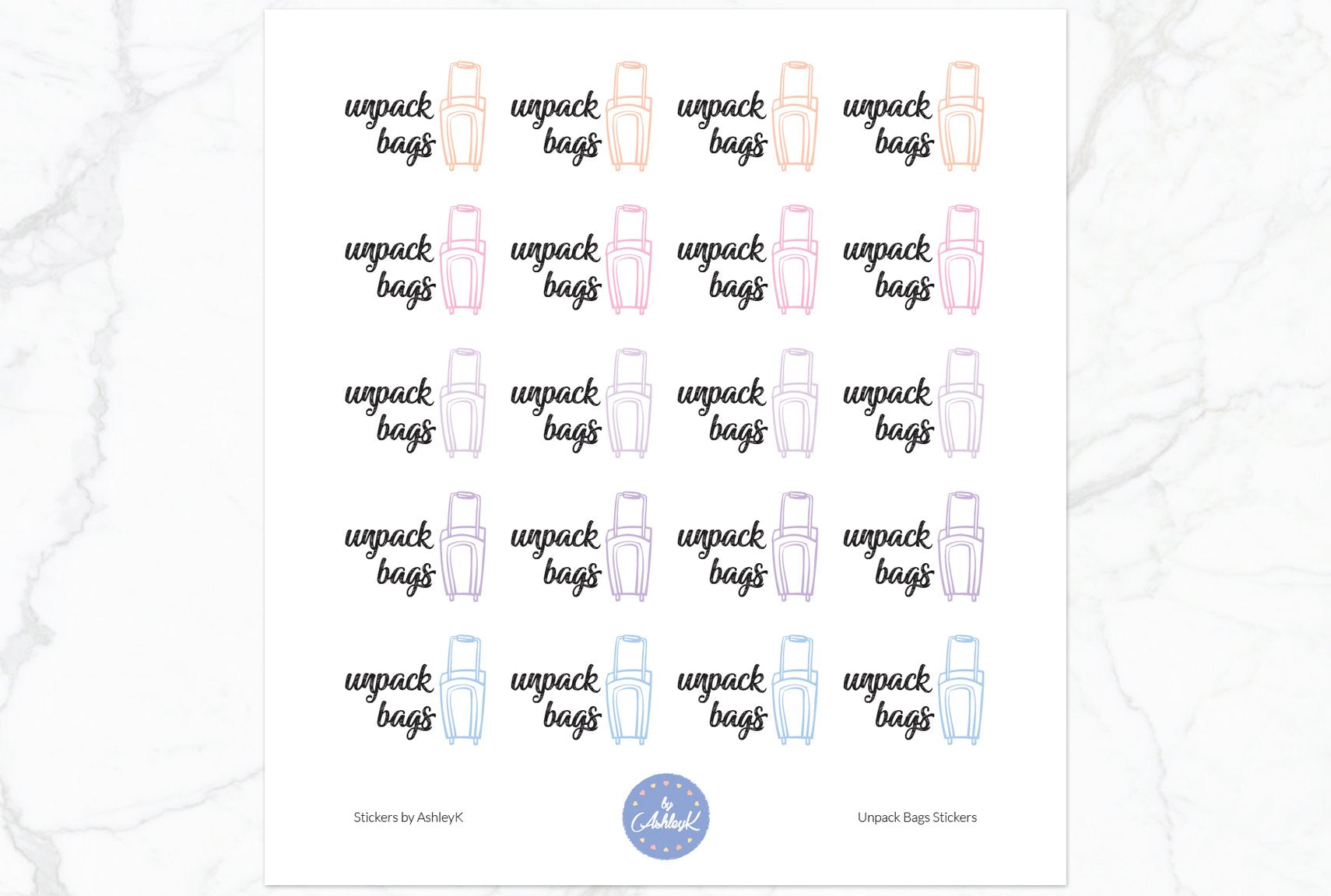 Unpack Bags - Pastel Sunset