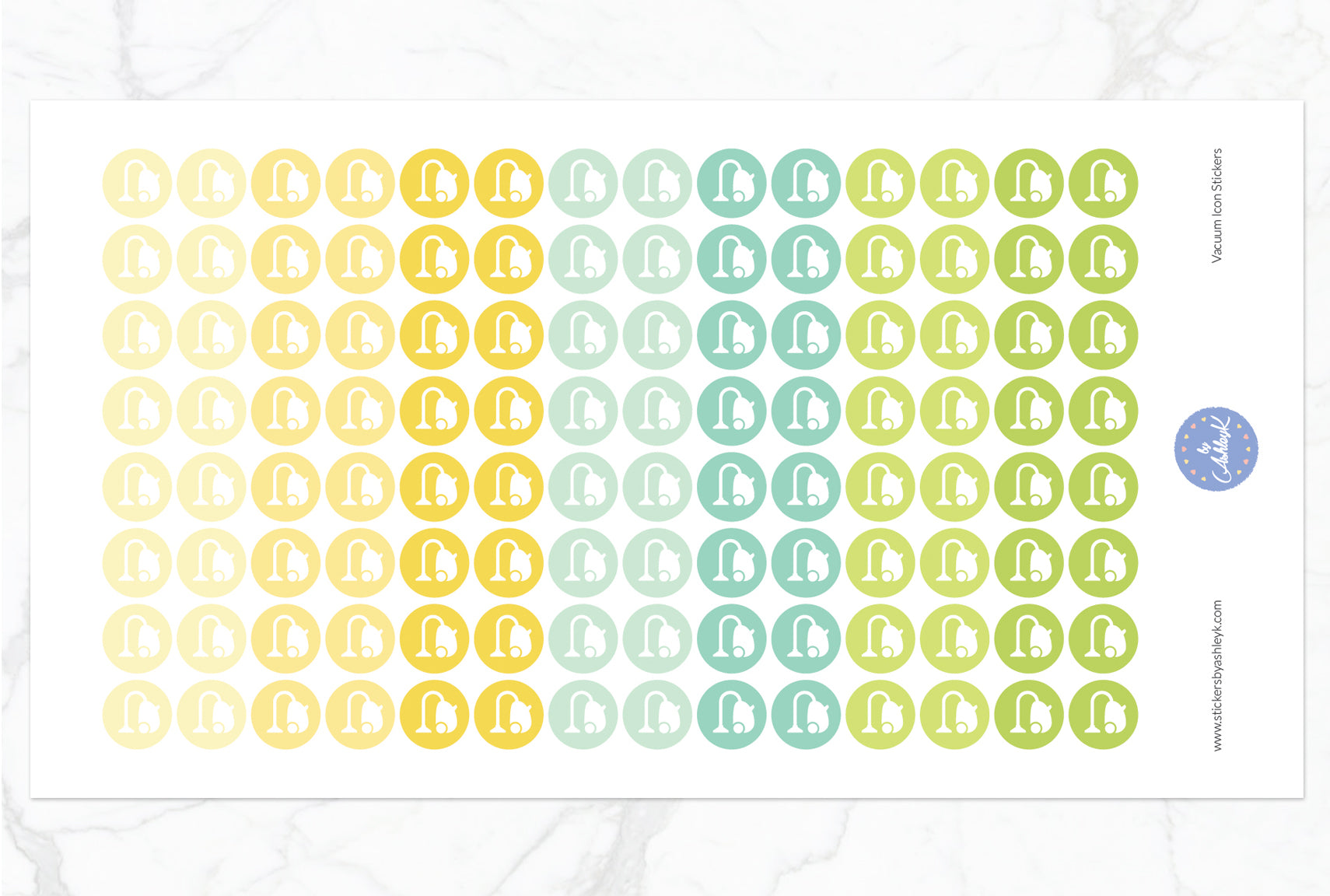 Vacuum Icon Round Stickers - Lemon&Lime