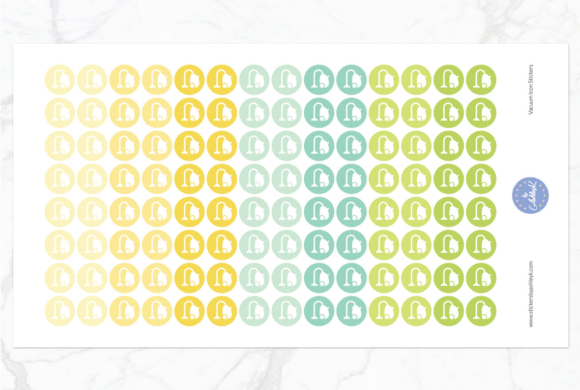 Vacuum Icon Round Stickers - Lemon&Lime