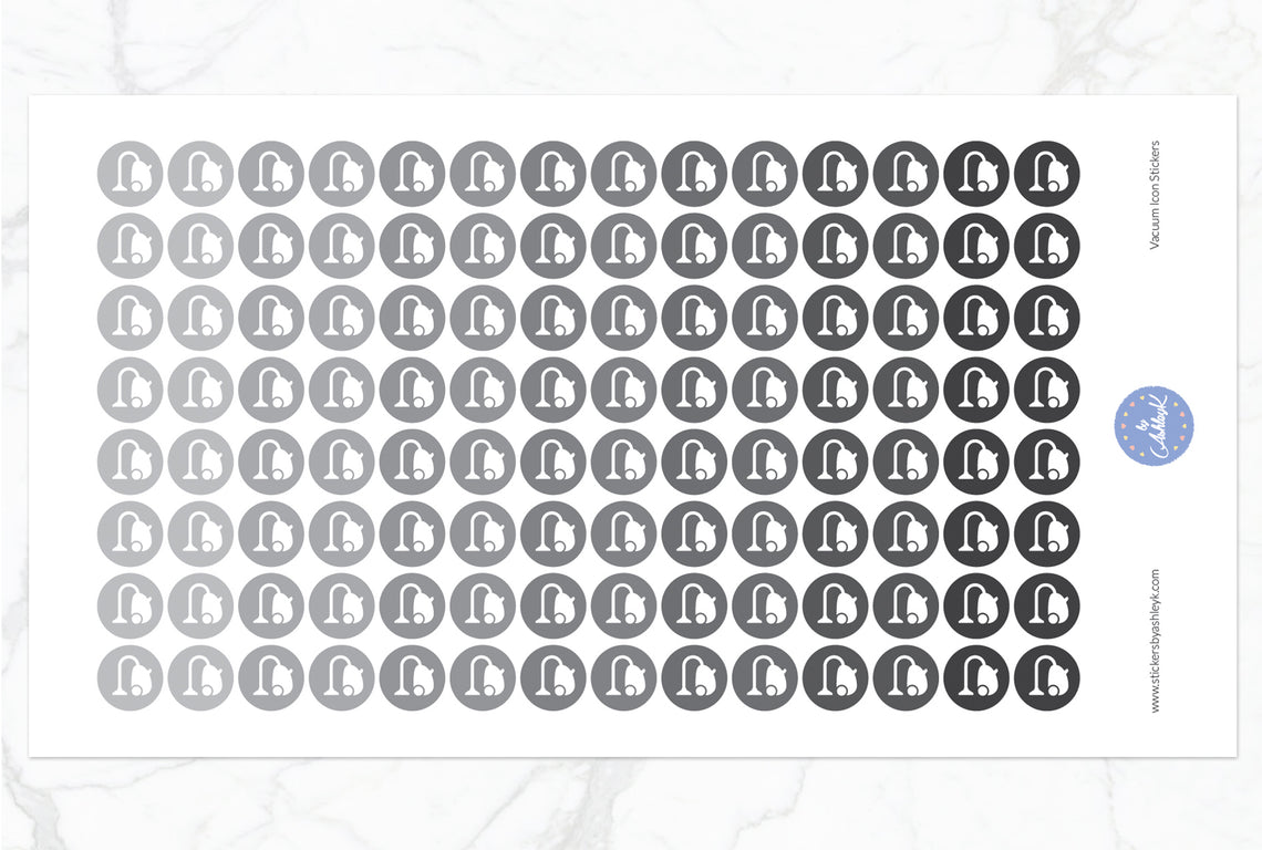 VacuumIcon Round Stickers - Monochrome
