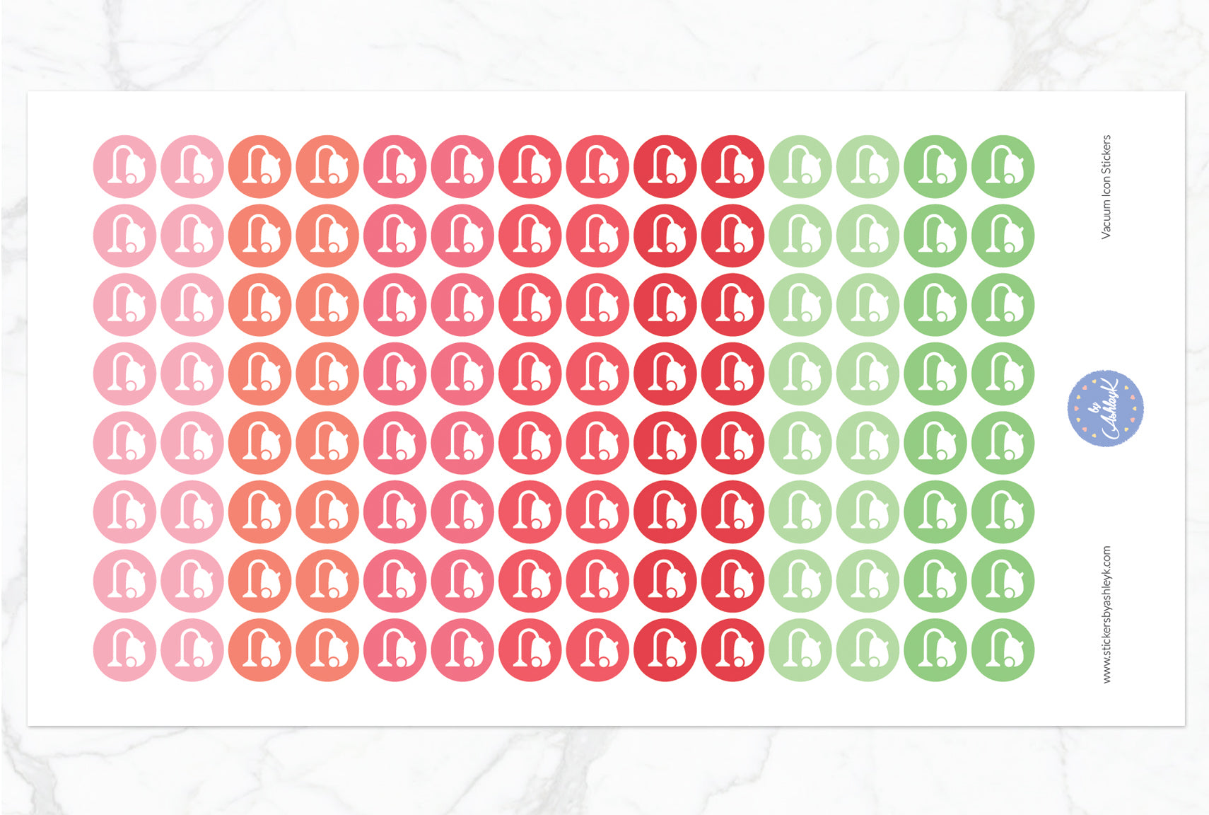 Vacuum Icon Round Stickers - Strawberry