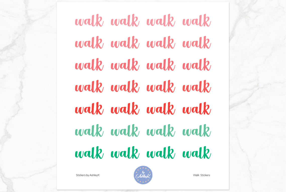 Walk Lettering Stickers - Watermelon